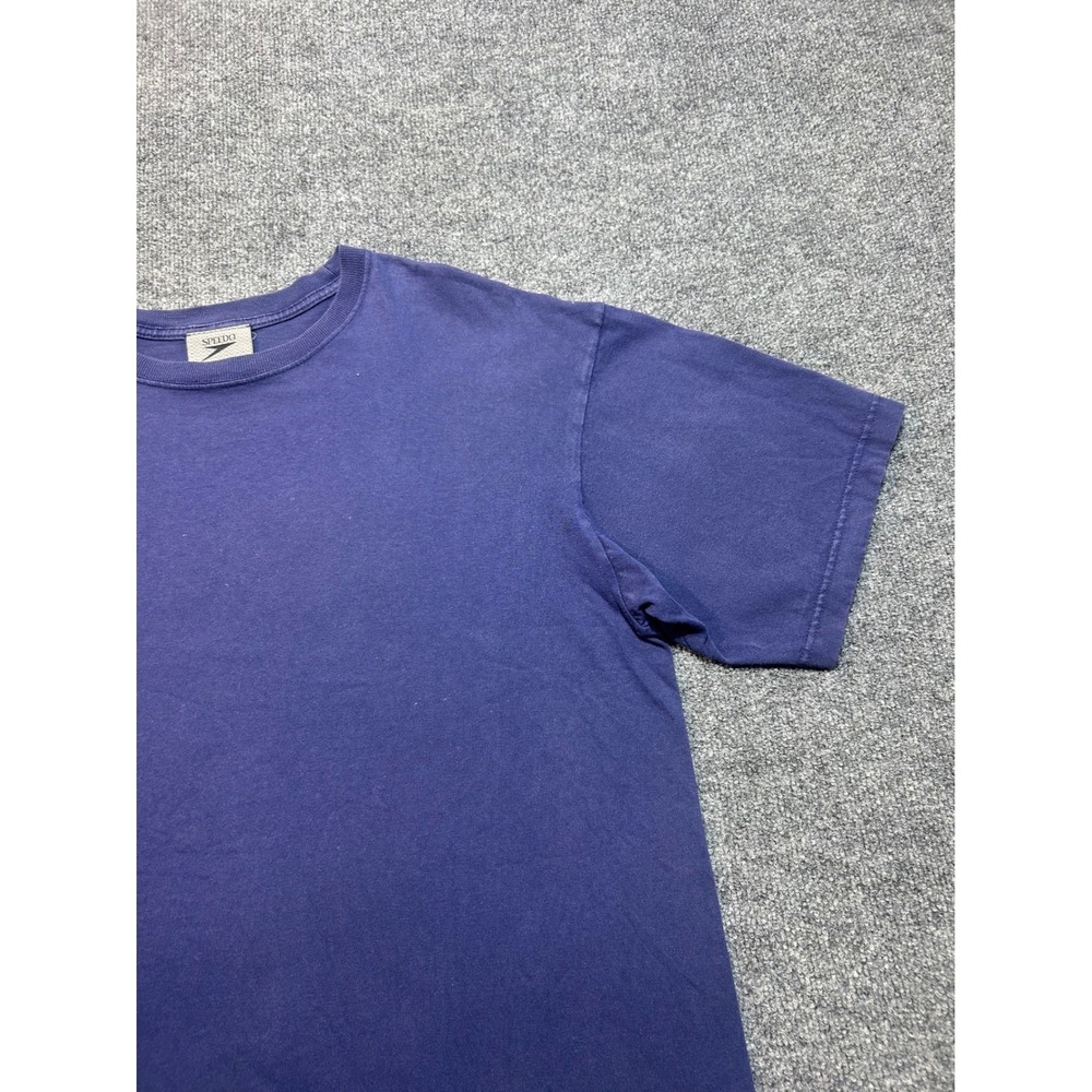 Vintage Speedo Mens Short Sleeve T-Shirt Navy Blue cotton Single Stitch Size L - Picture 3 of 16